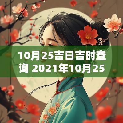 10月25吉日吉时查询 2025年10月25最佳吉日吉时一览表