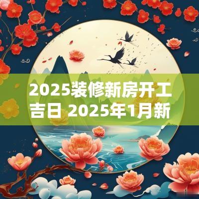 2025装修新房开工吉日 2025年1月新房装修开工黄道吉日