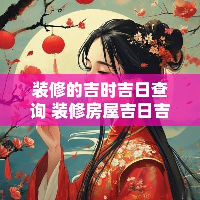 装修的吉时吉日查询 装修房屋吉日吉时黄历查询