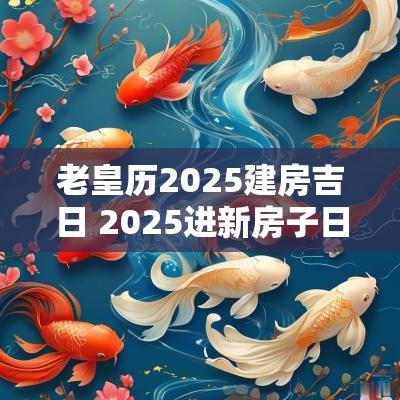 老皇历2025建房吉日 2025进新房子日历黄道吉日