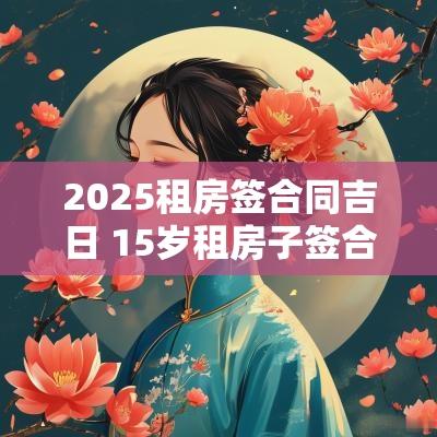 2025租房签合同吉日 15岁租房子签合同有效吗