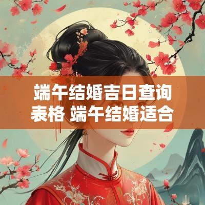 端午结婚吉日查询表格 端午结婚适合吗