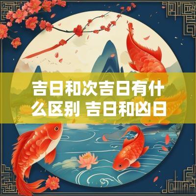 吉日和次吉日有什么区别 吉日和凶日有哪些