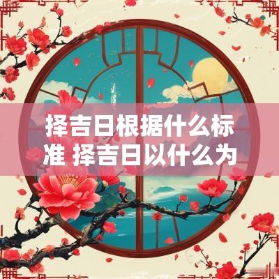 择吉日根据什么标准 择吉日以什么为准