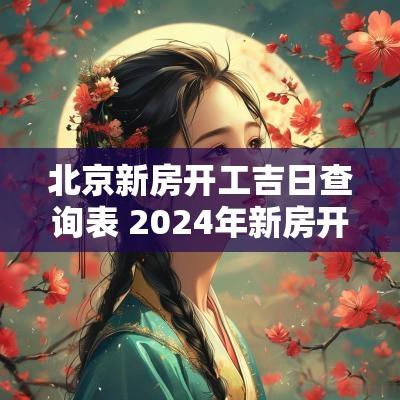 北京新房开工吉日查询表 2025年新房开工黄道吉日