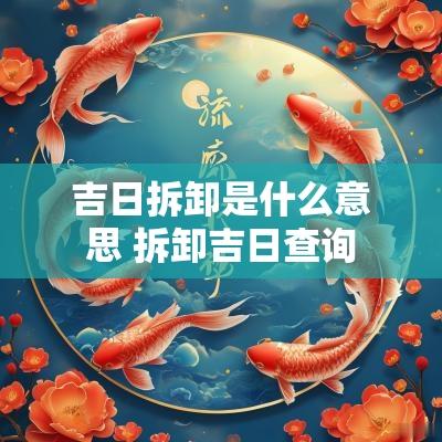 吉日拆卸是什么意思 拆卸吉日查询