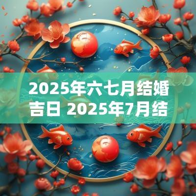 2025年六七月结婚吉日 2025年7月结婚吉日