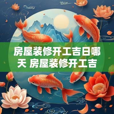 房屋装修开工吉日哪天 房屋装修开工吉日时辰