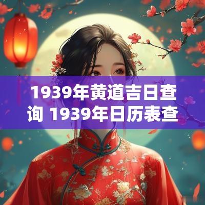 1939年黄道吉日查询 1939年日历表查询