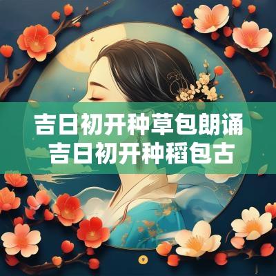 吉日初开种草包朗诵 吉日初开种稻包古诗