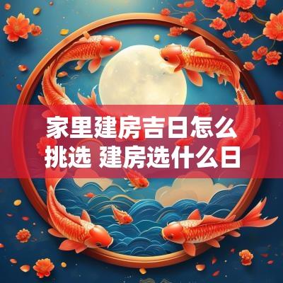 家里建房吉日怎么挑选 建房选什么日子最好