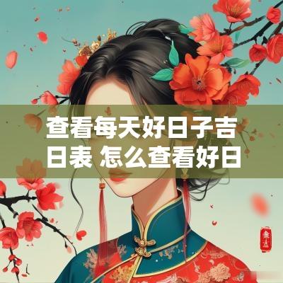 查看每天好日子吉日表 怎么查看好日子吉日