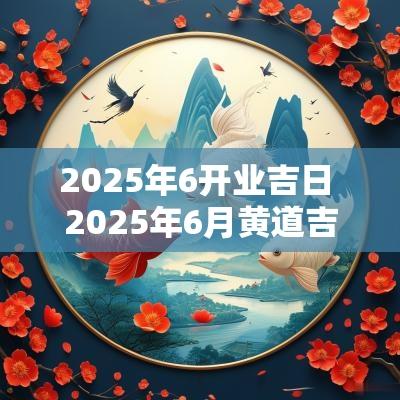 2025年6开业吉日 2025年6月黄道吉日一览表