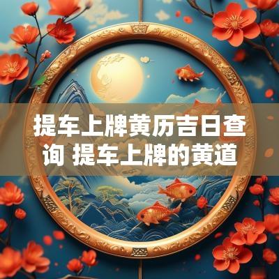 提车上牌黄历吉日查询 提车上牌的黄道吉日
