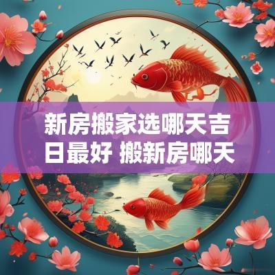 新房搬家选哪天吉日最好 搬新房哪天日子最好