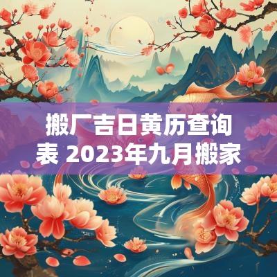 搬厂吉日黄历查询表 2025年九月搬家吉日老黄历查询表