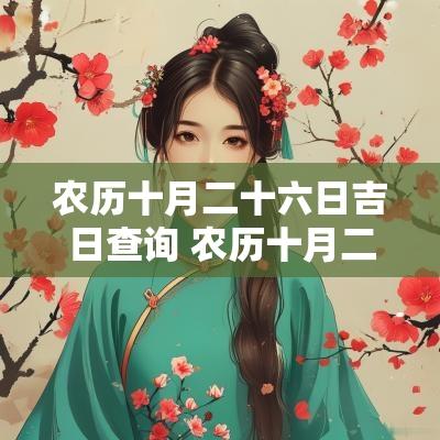 农历十月二十六日吉日查询 农历十月二十六日吉日查询时辰