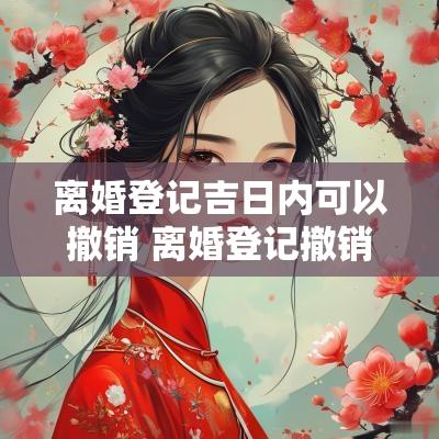 离婚登记吉日内可以撤销 离婚登记撤销需要什么材料