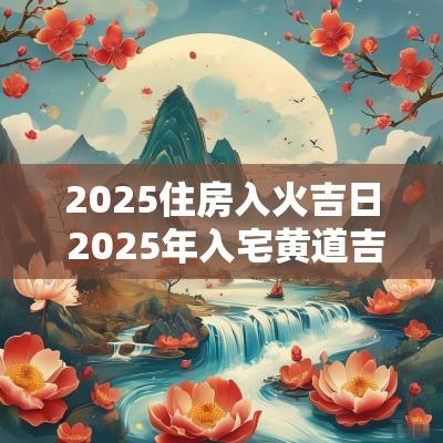 2025住房入火吉日 2025年入宅黄道吉日一览表