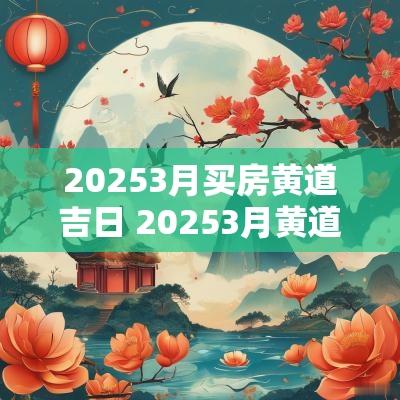 20253月买房黄道吉日 20253月黄道吉日查询