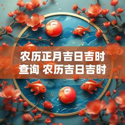 农历正月吉日吉时查询 农历吉日吉时查询