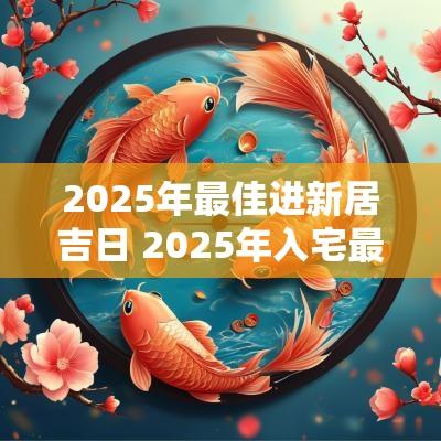 2025年最佳进新居吉日 2025年入宅最旺的吉日