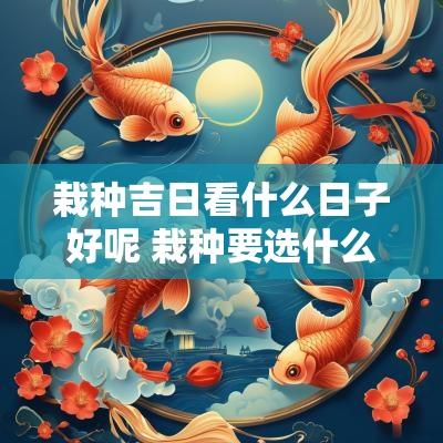栽种吉日看什么日子好呢 栽种要选什么日子