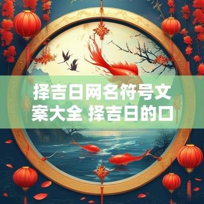 择吉日网名符号文案大全 择吉日的口诀大全