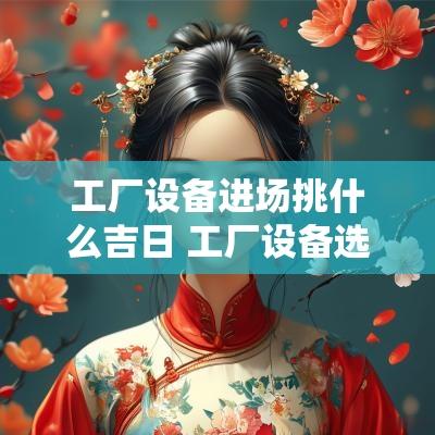 工厂设备进场挑什么吉日 工厂设备选型的原则