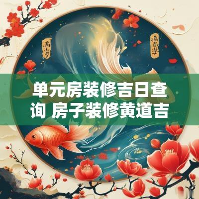 单元房装修吉日查询 房子装修黄道吉日查询