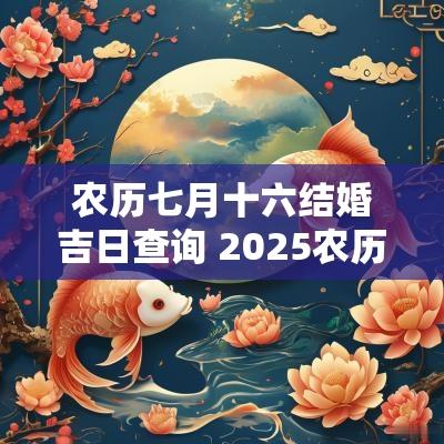 农历七月十六结婚吉日查询 2025农历七月结婚吉日查询