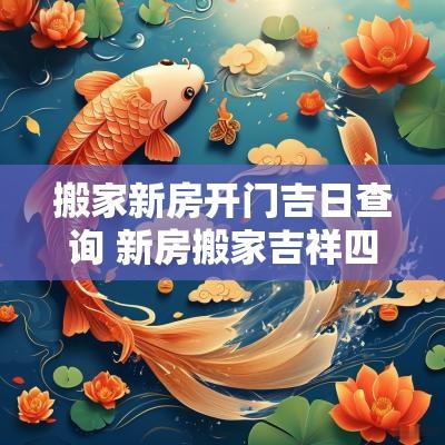 搬家新房开门吉日查询 新房搬家吉祥四句开门大吉