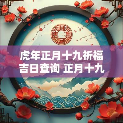 蛇年正月十九祈福吉日查询 正月十九的宜和忌