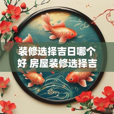 装修选择吉日哪个好 房屋装修选择吉日