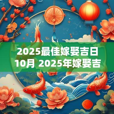 2025最佳嫁娶吉日10月 2025年嫁娶吉日查询表