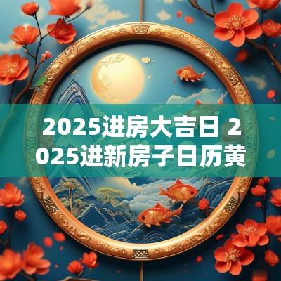 2025进房大吉日 2025进新房子日历黄道吉日