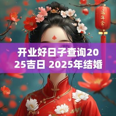 开业好日子查询2025吉日 2025年结婚的好日子吉日查询