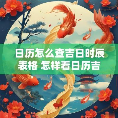 日历怎么查吉日时辰表格 怎样看日历吉日和时辰