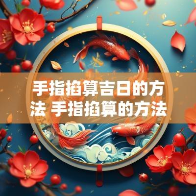 手指掐算吉日的方法 手指掐算的方法图解口诀