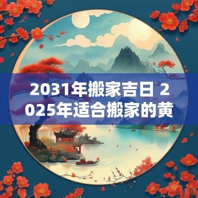 2031年搬家吉日 2025年适合搬家的黄道吉日
