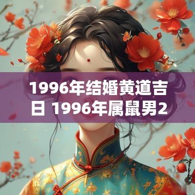 1996年结婚黄道吉日 1996年属鼠男2025年结婚好吗