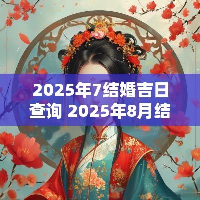 2025年7结婚吉日查询 2025年8月结婚黄道吉日是哪几天