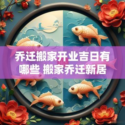 乔迁搬家开业吉日有哪些 搬家乔迁新居的祝福语