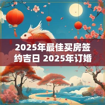 2025年最佳买房签约吉日 2025年订婚最吉利的日子
