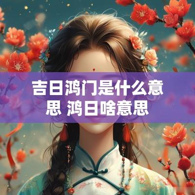 吉日鸿门是什么意思 鸿日啥意思