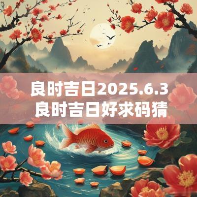 良时吉日2025.6.3 良时吉日好求码猜一生肖
