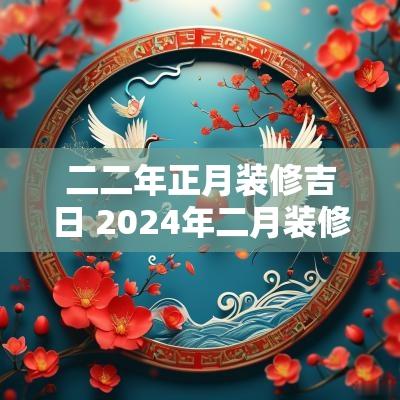 二二年正月装修吉日 2025年二月装修吉日有哪些呢