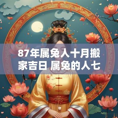 87年属兔人十月搬家吉日 属兔的人七月份搬家吉日