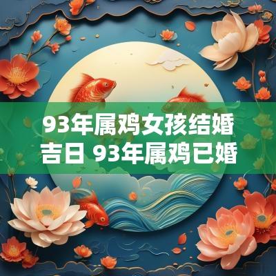 93年属鸡女孩结婚吉日 93年属鸡已婚女婚姻怎么样