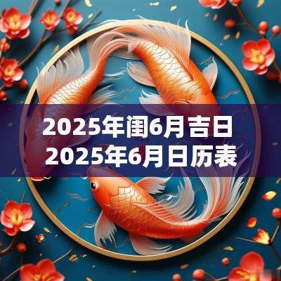 2025年闺6月吉日 2025年6月日历表